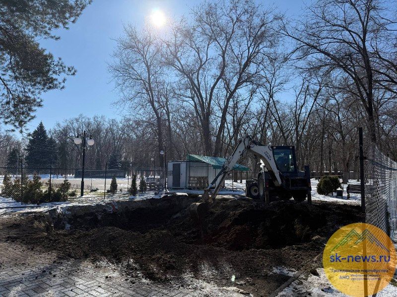 Пешеходный светодинамический фонтан начали возводить в селе Донском