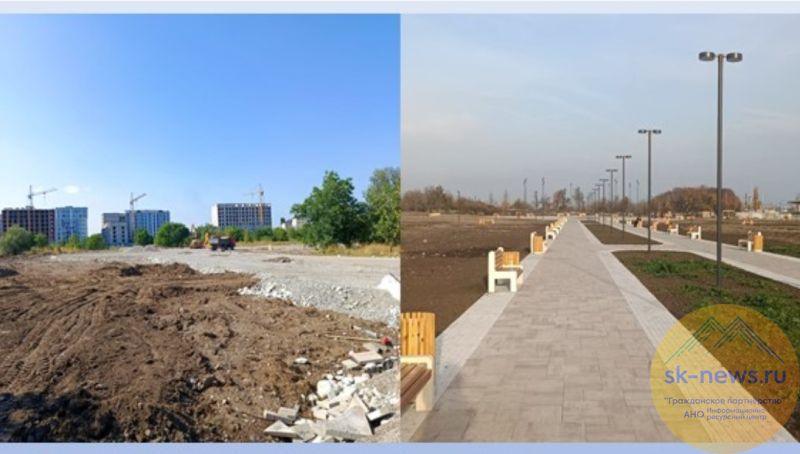 Пустырь у реки Нальчик больше не пугает местных: вместо кустов и травы выросли фонари и скамейки